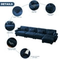 thumbnail image 5 of TUANLUO 166" Modular Sectional Sofa, Oversized U-Shaped Sectional Couch for Living Room, 4-Seater Velvet Sofa Upholstery Tufted Sofa with Reversible Ottoman, Blue, 5 of 9
