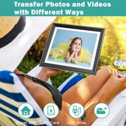 Zostuic 10.1 inch WiFi Digital Photo Frame with 32GB Memory - HD IPS Touch Screen, Auto-Rotate, Wall Mount, Free App Sharing (Black)