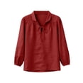 thumbnail image 4 of Endives Womens Tops Tie Up Blouse Casual Top Elegant Loose Ladies Shirts Thin Breathable Tops Spring Summer, 4 of 6