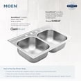 thumbnail image 3 of Moen GS181953Q 1800 Series 25-inch 18 Gauge Drop-in Single Bowl Stainless Steel Kitchen or Bar Sink, 9-inch Depth, Featuring QuickMount, 3 of 6