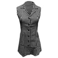 thumbnail image 5 of DHFJKG Retro Plaid Summer Dresses For Women Sleeveless Notch Collar Button Down Pleated Mini Dress Casual Daily Wear Cozy Dresses, 5 of 6