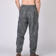 thumbnail image 5 of JUUYY Men's Multi-Pocket Cargo Pants Loose Fit Elastic Waist Drawstring Jogger Pants Outdoor Hiking Travel Casual Long Trousers Gray L, 5 of 9