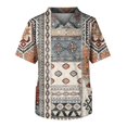 thumbnail image 1 of Men's Short Sleeve V Neck Small Animals Print Chest Pocket Carer Top XL, 1 of 3