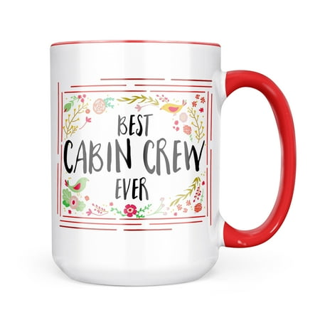 

Neonblond Happy Floral Border Cabin Crew Mug gift for Coffee Tea lovers
