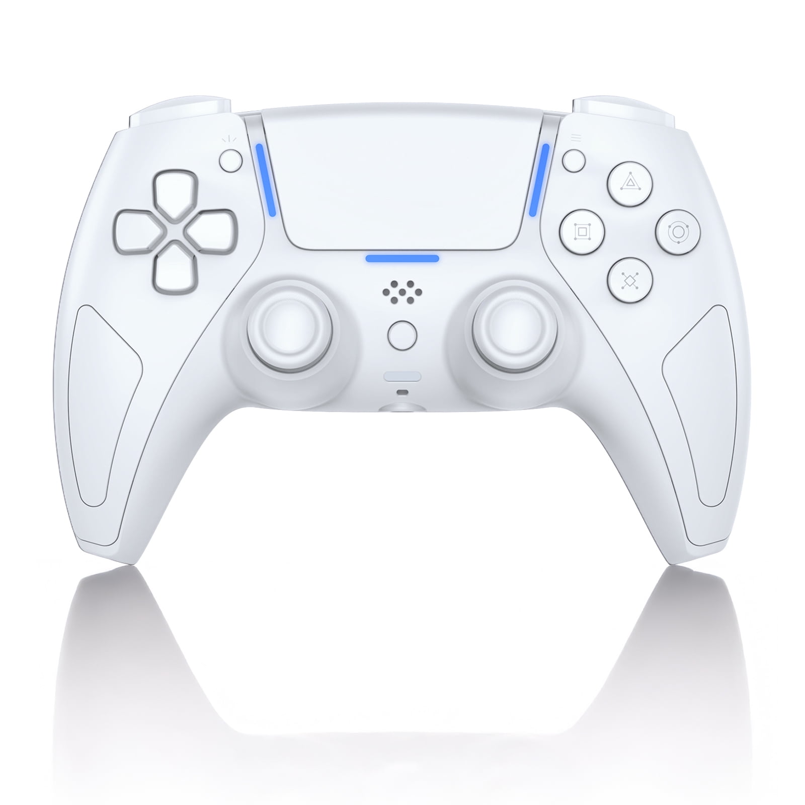 Ghost Gear Wireless PS5 Controller White for Console & Mobile Gaming – Hall Effect Joysticks Bluetooth Gamepad for PS5, PC, iOS & Android with Motion Control & Vibration