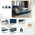 thumbnail image 7 of Castle Place Modern Velvet Upholstered Twin Daybed with Trundle, Light Grey, 7 of 7