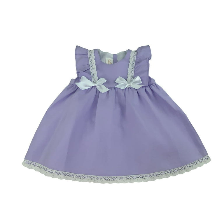 Infant, Girl Dress, Lavender Linen Empire Waist Dress and Bloomers Set -  Walmart.com