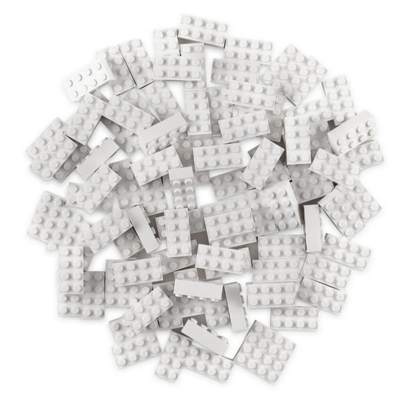 Strictly Briks Classic Bricks 96 Piece 2x4 White Building Brick Creative Play Set - 100% Compatible with All Major Brick Brands