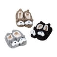 thumbnail image 2 of Women's Girls Cute Plush Dog Puppy Faux Sherpa House Slippers Christmas Slippers, Taupe S/M, 2 of 5