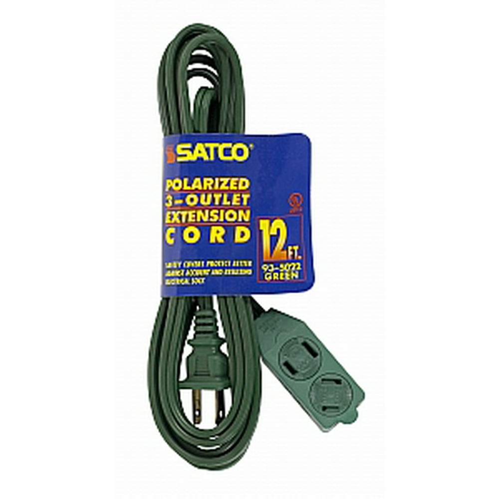Satco 12 FT Green Indoor Light Duty Extension Cord