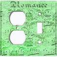 thumbnail image 4 of Metal Light Switch Plate Outlet Cover Green Music Sheet Wallpaper Damask MUS006, 4 of 13