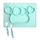 thumbnail image 1 of Plato de tapete para comer para bebés con juego de cuchara y tenedor - Mantel individual antideslizante de silicona para bebés con ventosa para niños pequeños, sin BPA MFZFUKR 2034560-2, 1 of 9