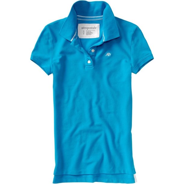 Aeropostale Womens Uniform A87 3 Button Polo Shirt, Azul, X-Small