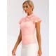 thumbnail image 3 of Blusa Semitransparente Allegra K Con cuello Alto Y Manga Corta Con Encaje para Mujer Rosas XS, 3 of 6