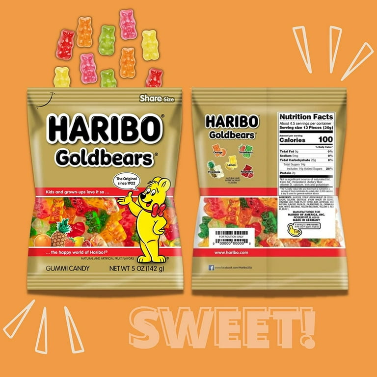Sweet and Sour Haribo Variety Pack, Delicious Original Gummy Bears for  Gifting, Road Trips, Sharing with Family & Friends, & More, 2 Packs 