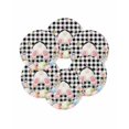thumbnail image 7 of 15 Inch Round Placemats Set of 6, Easter Non Slip Heat Insulation PP Table Mats, Spring Bunny Feet Flowers Eggs Black Buffalo Plaid Washable Place Mats for Kitchen Dining Party Table Decor, 7 of 7