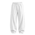 thumbnail image 5 of Men's Baggy Sweatpants Fleece Wide Leg Lounge Pants Waist Loose Fit Cotton Jogging Sweat Pants with Pockets White XL, 5 of 6