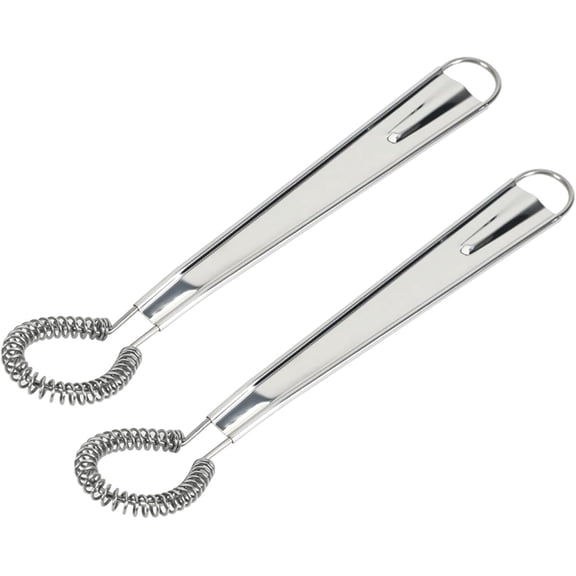2 Pieces Egg Beater, Stainless Steel Mini Egg Whisk, Spring Coil Whisk, Handheld Milk Frother Foamer Sauce Stirrer Blender Coffee Mixer