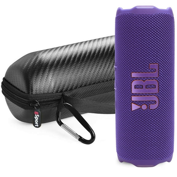 JBL FLIP 7 Waterproof Portable Speaker Bundle with gSport Carbon Fiber Case (Purple)