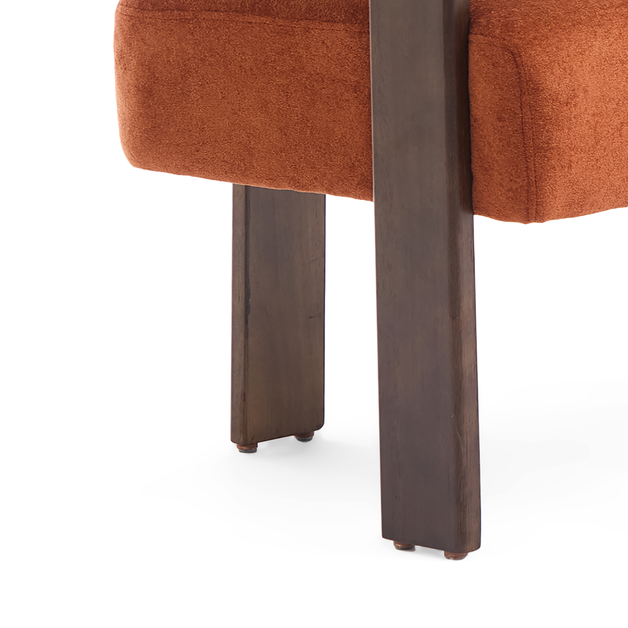 Christopher Knight Home 53" Curved Arm Upholstery Loveseat, Wood Frame, Modern Accent Sofa, Dark Orange+Brown