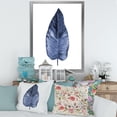 thumbnail image 3 of Designart 'Blue Leaf Watercolour On White Background' Traditional Framed Art Print, 3 of 4
