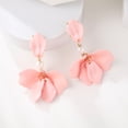 thumbnail image 3 of Ziurtnc 1 Pair Colorful Petal Drop Earrings Faux Pearl Decor Dangle Earrings Women Piercing Stud Earrings Jewelry Gift, 3 of 8