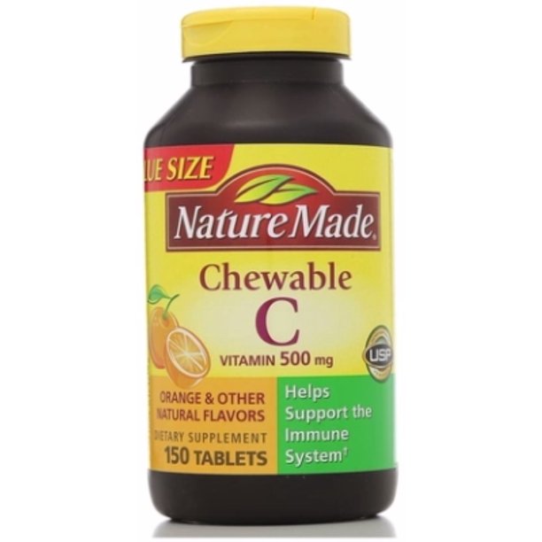 Nature Made Vitamin C 500 mg Chewable Tablets 150 ea (Pack of 6