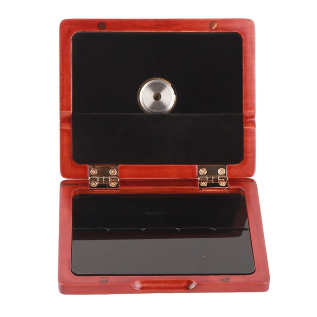 Estuche para cañas de saxofón, clarinete, madera maciza, caja de almacenamiento para 5 cañas con higrómetro