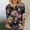 Multicolor, variant on QUNYINEY 3/4 Sleeve Shirts for Women Trendy Floral Tops Loose Fit Crew Neck Womens Graphic Tees
