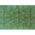 thumbnail image 1 of Ahgly Company Machine Washable Indoor Rectangle Oriental Turquoise Blue Traditional Area Rugs, 5' x 7', 1 of 4