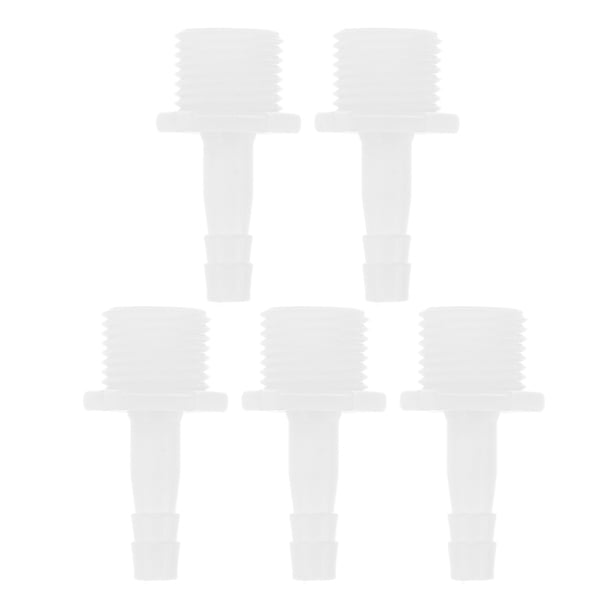 Conector de espiga de manguera de plástico Unique Bargains 5/16" ID de manguera macho de 1/2 G PP 5 Pcs