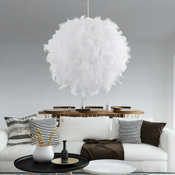 Modern Luxury Feather Ball E27 Ceiling Lamp Chandelier Pendant Light Shade Floor Droplight For Living Room Bedroom Corridor Great Hotels Home