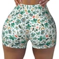 thumbnail image 2 of Daiia Floral In Teal Pattern Women's Workout Shorts Biker Shorts - High Waisted Workout Spandex Tummy Control Gym Running Yoga Shorts-Medium, 2 of 8