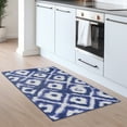 thumbnail image 5 of My Magic Carpet 3x5' Machine Washable Non-Slip Kitchen Entryway Rug, Shibori Geometric Diamond Blue, 5 of 6