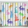 thumbnail image 1 of YUSDECOR Rainbow Rabbits Practical heat insulation Shading Window Curtain Size 52(W)x84(H) inches(Two Piece), 1 of 1
