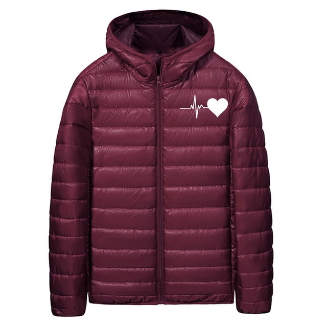 LIaqionyy Winter Jacket for Men's Quilted Warm Lightweight Hooded Coat Work Hiking Jackets with Zipper Pocket