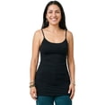 thumbnail image 4 of Emmalise Women's Basic Long Camisole Adjustable Strap Cami, Black, 4 of 9