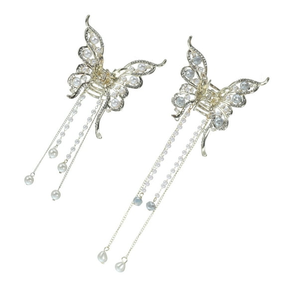 Vocoste 2pcs Hair Clip Butterfly Tassel Hair Clip Elegant Luxurious Cute Hair Accessories for Women