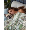 thumbnail image 6 of Full Size Flat Sheet Only, Dark Green Grass Soft Brushed Microfiber Bed Sheets, Flower Dragonfly Retro Pastoral Rustic Hotel Quality Breathable Bedding Top Sheet, Easy Care, 81"x96", 6 of 9