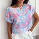 thumbnail image 2 of Blusas de Manga Corta para las Mujeres Impresas Cuello Redondo Sudadera Casual, Blusas para las Mujeres Casual, 2 of 6