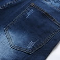 thumbnail image 5 of cllios Mens Denim Shorts Plus Size High-end Ripped Personality Big and Tall Stitching Trend Denim Shorts Jeans, 5 of 8