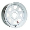 Trailer Wheel Rim 13x4.5 5 Bolt Hole 4.5 in. OC White Steel Spoke Wheel