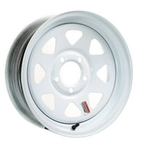 Trailer Wheel Rim 13x4.5 5 Bolt Hole 4.5 in. OC White Steel Spoke w/Stripe