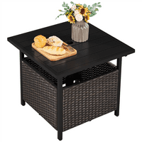 Smile Mart Natural Outdoor Patio Rattan Side Table