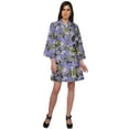 thumbnail image 2 of Moomaya Short Robe For Women Plus Size Printed Cotton Robe Lightweight Nightwear, 2 of 6