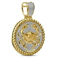 thumbnail image 3 of Real Genuine 1.50 Cwt. MOISSANITE Diamond 40+ Grams Zodiac Birth Sign Cancer Crab Astrology Horoscope 14K Yellow Gold Over Pendant Charm Chain Set, 3 of 6