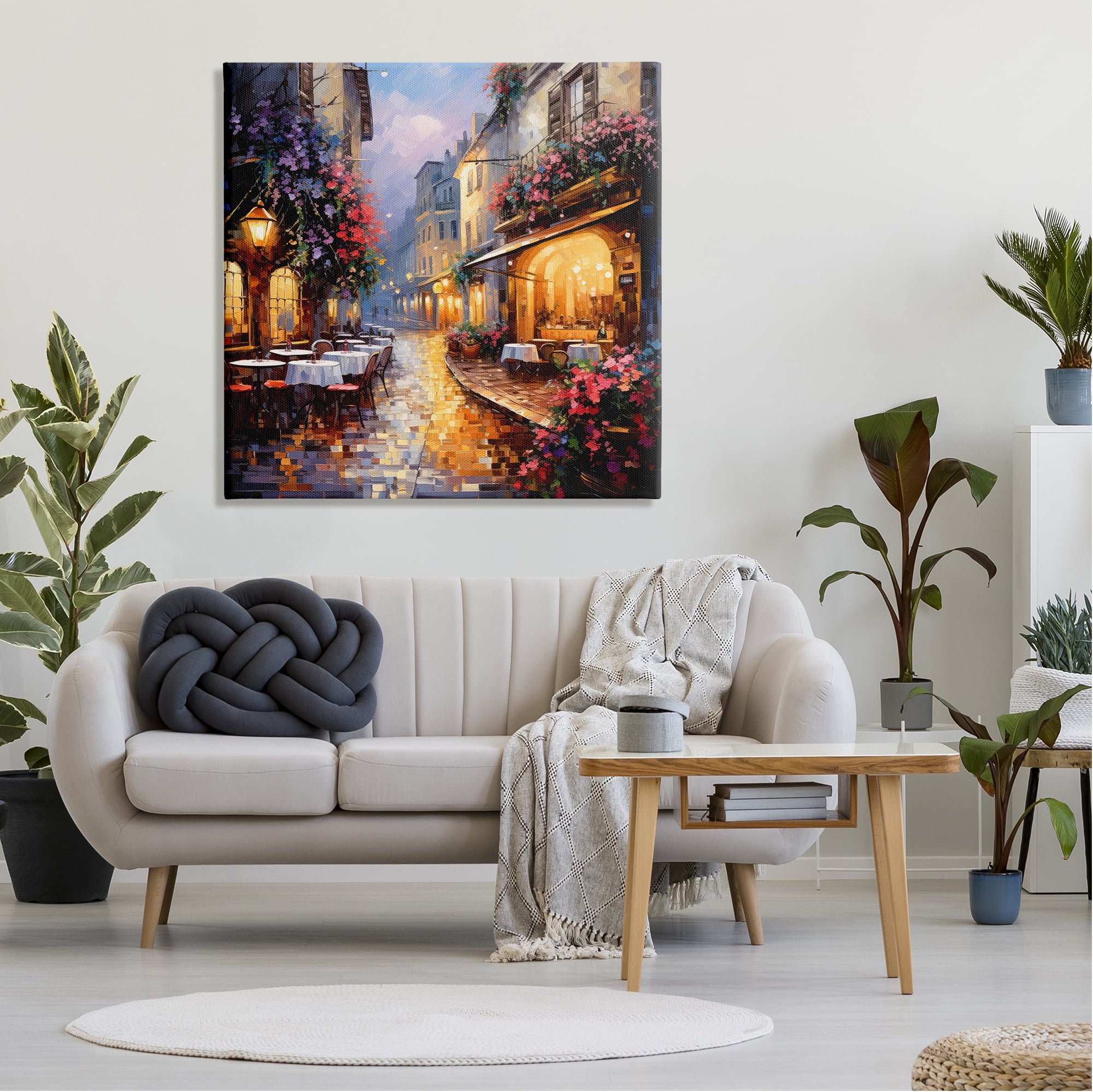 Stupell Industries Floral French Bistro Travel & Places Painting Gallery Wrapped Canvas Art Print Wall Art, 36 x 36