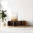 thumbnail image 3 of POVISON-59" Modern Minimalist Wood TV Stand, Slatted Entertainment Center, Media Console, Walnut TV Console, Fully-Assembled, Perfect for 45-inch TVs, 3 of 8