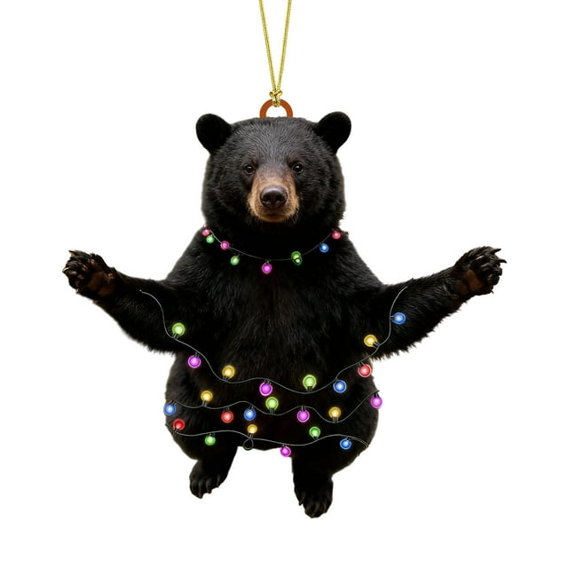 SDNall Christmas Tree Decorations, Small Christmas Tree, Christmas Tree Ornaments, Christmas Animals Print Acrylic Hanging Christmas Gifts for Family Colleagues Christmas Tree Decoration