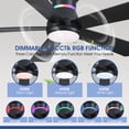 thumbnail image 2 of Ventilador de techo Surtime de 46" negro con LED RGB y montaje al ras, 2 of 8